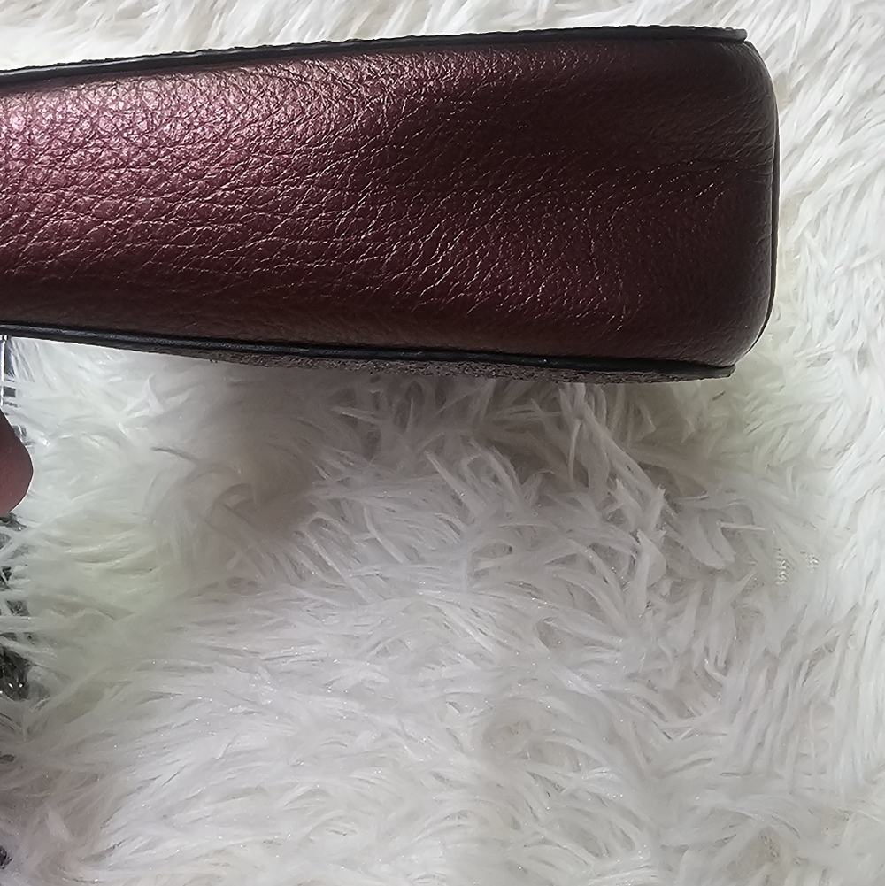Coach Nolita Wristlet 15" inch Burgundy Glitter/Silver 2015 EUC - Picture 14 of 16